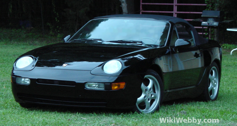 Black 1994 Porsche 968 Cabriolet Front Left