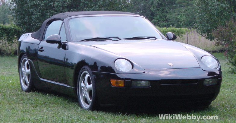 Black 1994 Porsche 968 Cabriolet Front Right