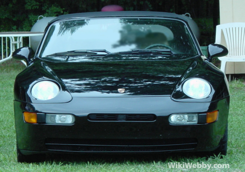 Black 1994 Porsche 968 Cabriolet Front