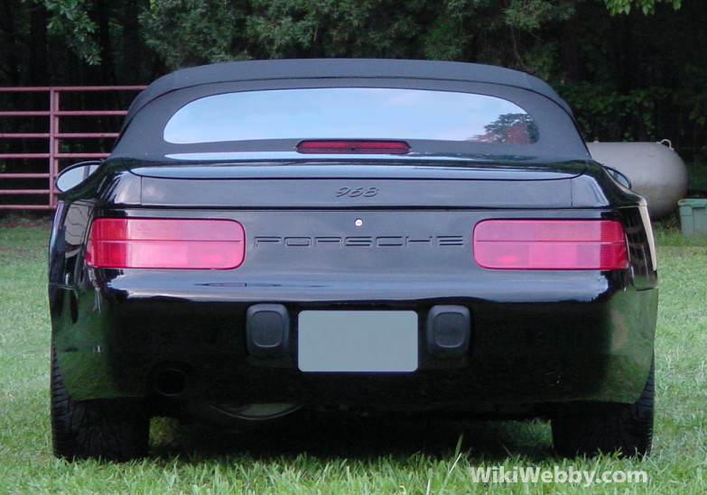 Black 1994 Porsche 968 Cabriolet Rear End